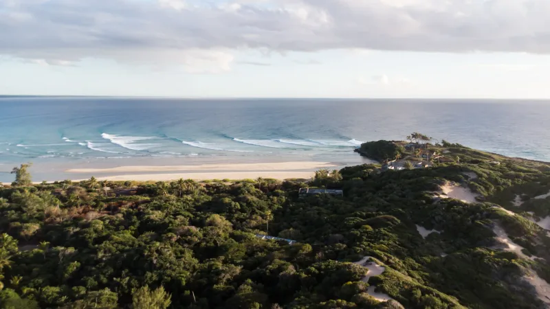 Mozambique coastline from above